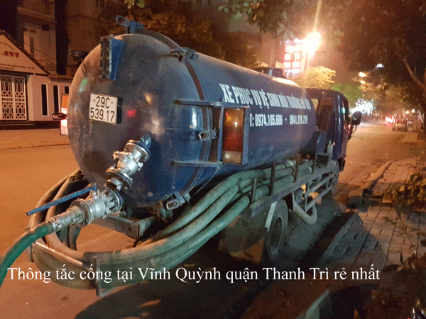 Thông tắc cống tại Vĩnh Quỳnh quận Thanh Trì rẻ nhất 0941.219.219